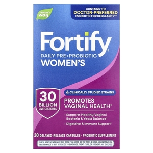 Nature's Way, Fortify®, ежедневные пребиотики и пробиотики для женщин, 30 миллиардов КОЕ, 30 капсул с отсроченным высвобождением