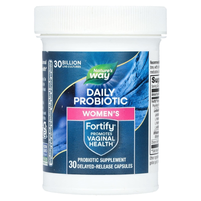 Nature's Way, Fortify, пробиотик с пребиотиками для женщин, ежедневная забота, 30 млрд, 30 капсул с отсроченным высвобождением