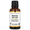 California Gold Nutrition, витамины D3 и K2, 25 мкг (1000 МЕ), 30 мл (1 жидк. унция)