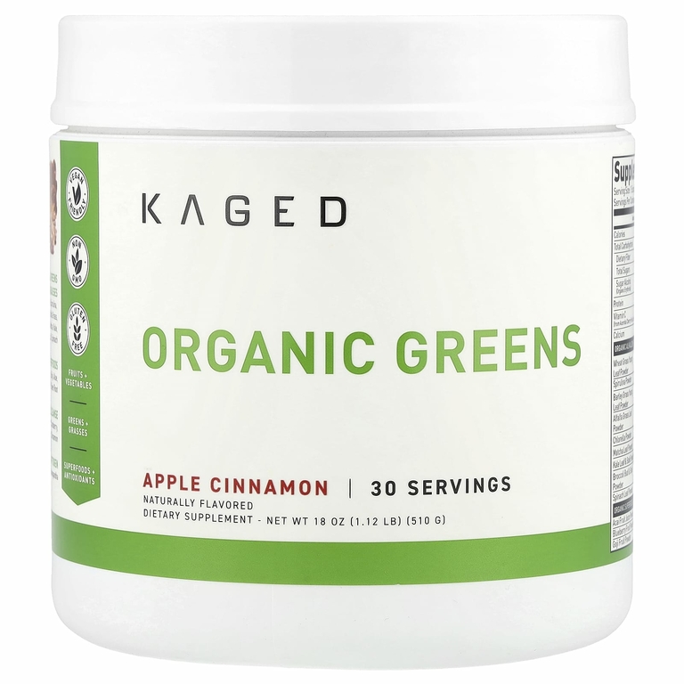 Kaged, Outlive 100, органическая зелень-суперфуды, со вкусом яблока и корицы, 510 г (18 унций)