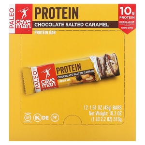 Caveman Foods, протеиновые батончики, шоколад с соленой карамелью, 12 батончиков по 43 г (1,51 унции)
