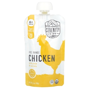 Serenity Kids, курица с горохом и морковью, для детей от 6 месяцев, 99 г (3,5 унции)
