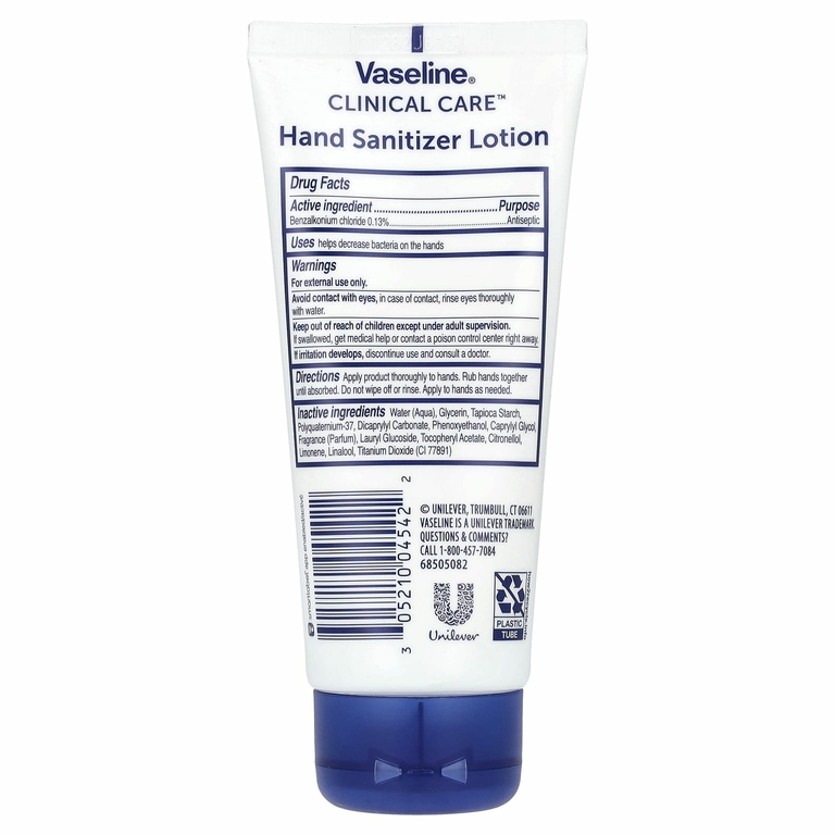 Vaseline, Clinical Care, дезинфицирующий лосьон для рук, 88,5 мл (3 жидк. Унции)