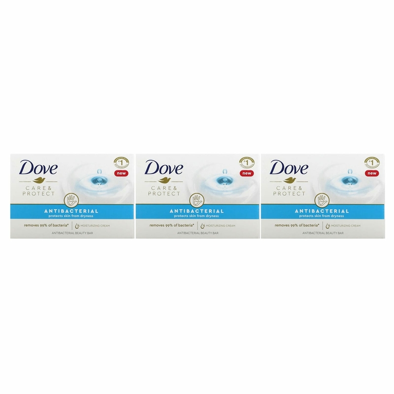 Dove, Care & Protect, антибактериальное косметическое мыло, 3 шт. по 90 г (3,17 унции)
