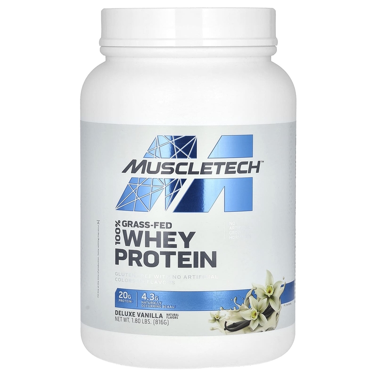 MuscleTech, 100% сывороточный протеин травяного откорма, ваниль, 816 г (1,8 фунта)