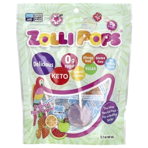 Zollipops, Original Clean Teeth Candy, со вкусом тропических фруктов, 3,1 унции