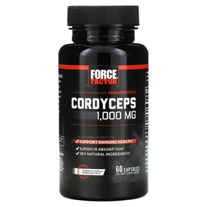 Force Factor, Fundamentals, кордицепс, 1000 мг, 60 капсул (500 мг в 1 капсуле)
