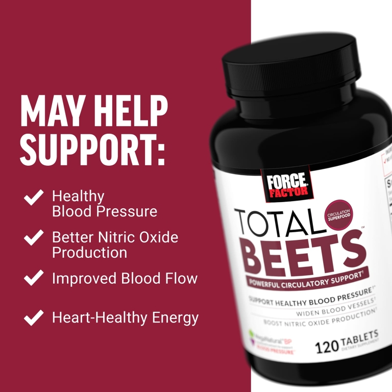 Force Factor, Total Beets, эффективная поддержка кровообращения, 120 таблеток
