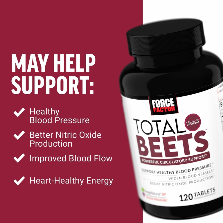 Force Factor, Total Beets, эффективная поддержка кровообращения, 120 таблеток