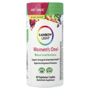 Rainbow Light, Women's One®+, питательные вещества из натуральных продуктов, 60 вегетарианских капсул