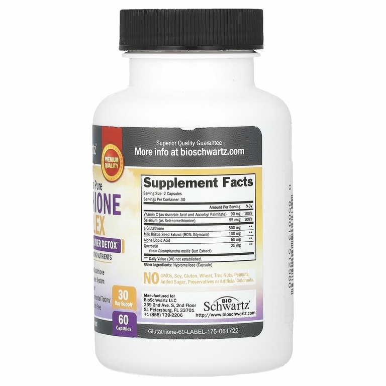 BioSchwartz, Premium Ultra Pure, комплекс с глутатионом, 60 капсул