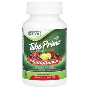 Deva, Vegan Tuba Prime®, мультивитамины, высокая эффективность, 90 таблеток, покрытых оболочкой (Товар снят с продажи) 