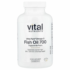 Vital Nutrients, ультрачистый рыбий жир 700, со вкусом лимона, 120 капсул