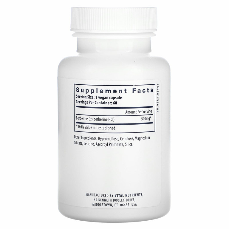 Vital Nutrients, Берберин, 500 мг, 60 веганских капсул