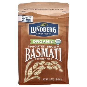 Lundberg, Пророщенный коричневый рис басмати, 454 г (16 унций)