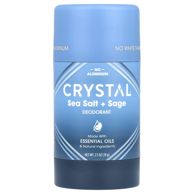 CRYSTAL, Обогащенный магнием дезодорант, морская соль + шалфей, 70 г (2,5 унции)