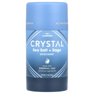 CRYSTAL, Обогащенный магнием дезодорант, морская соль + шалфей, 70 г (2,5 унции)