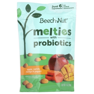 Beech-Nut, Растворяется с пробиотиками, от 8 месяцев, яблоко, морковь, манго и йогурт, 28 г (1 унция)