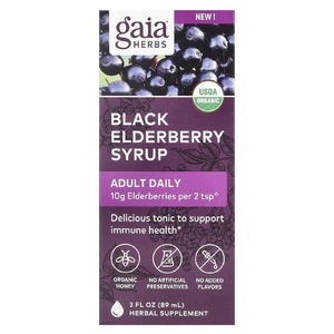 Gaia Herbs, Adult Daily, сироп из черной бузины, 89 мл (3 жидк. унц.)