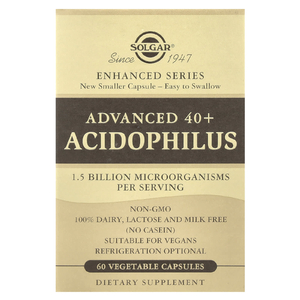 Solgar, Advanced 40+ Acidophilus, 60 растительных капсул