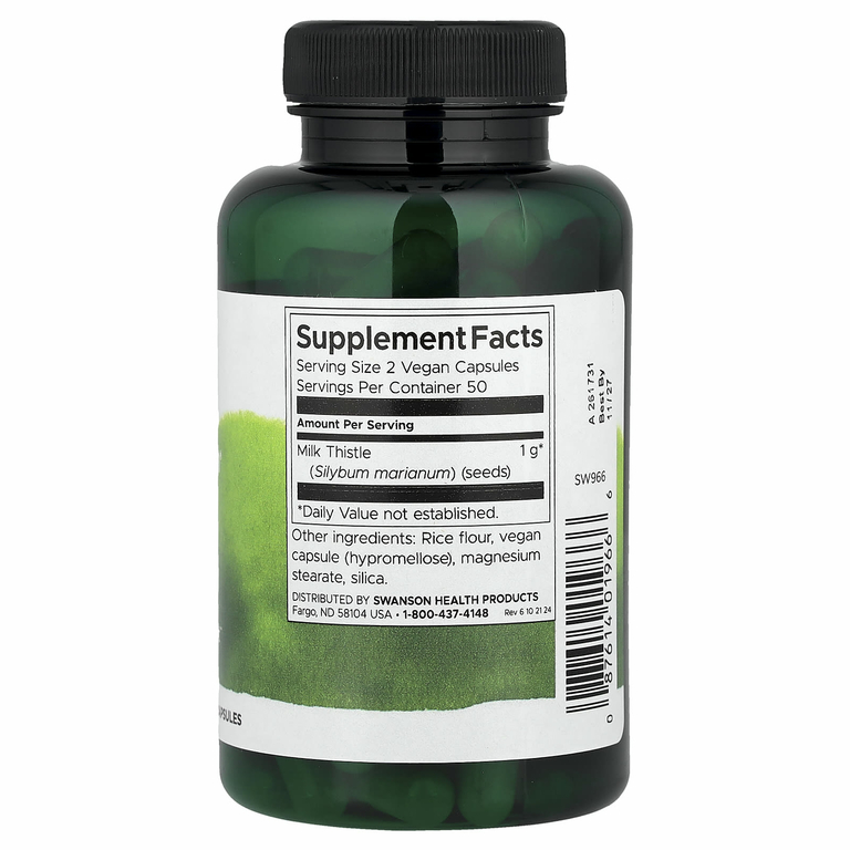 Swanson, Full Spectrum®, расторопша, 500 мг, 100 веганских капсул