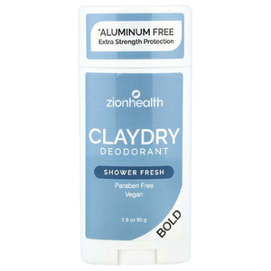 Zion Health, Bold, ClayDry Deodorant, Shower Fresh, 2,8 унции (80 г)