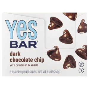 Yes Bar, батончик-снек, крошка из темного шоколада с корицей и ванилью, 6 батончиков по 40 г (1,4 унции) (Товар снят с продажи) 