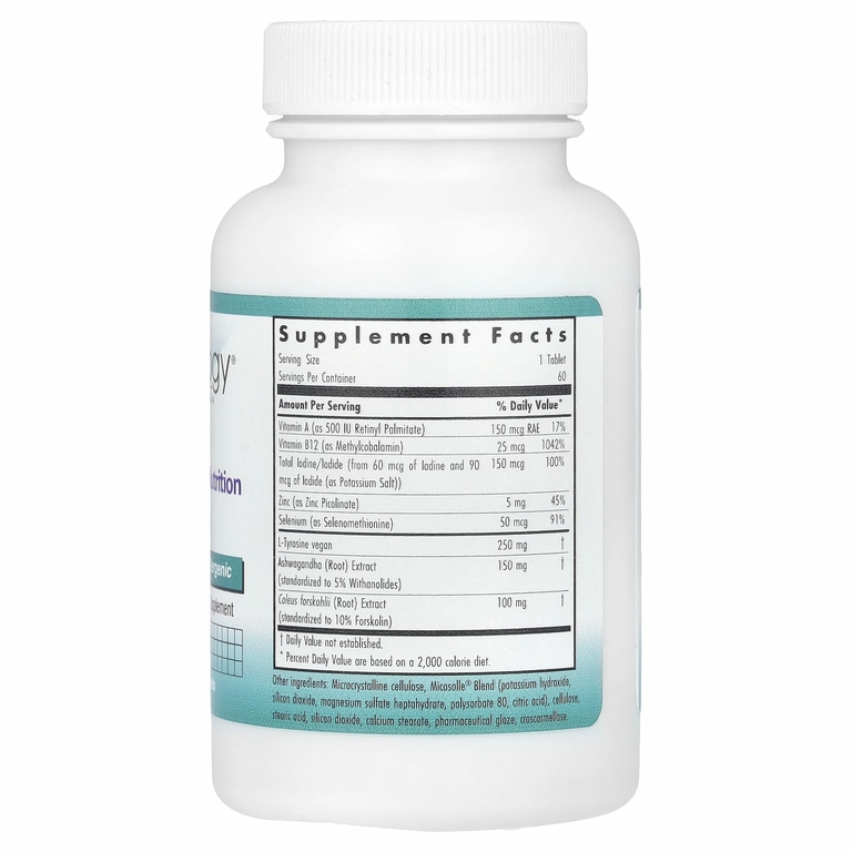 Nutricology, Essential Thyroid Nutrition с йодоралом, 60 вегетарианских таблеток
