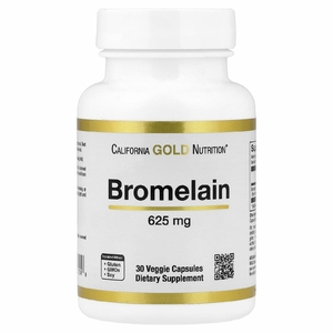 California Gold Nutrition, бромелаин, 625 мг, 30 растительных капсул