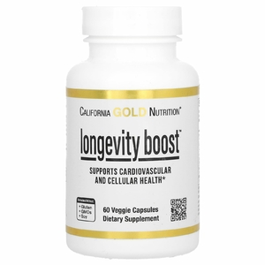 California Gold Nutrition, Longevity Boost, 60 растительных капсул