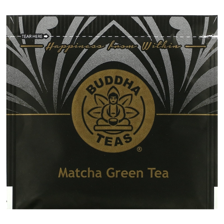 Buddha Teas, Organic Tea, зеленый матча, 18 чайных пакетиков, 27 г (0,96 унции)