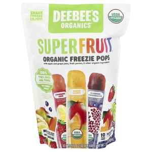 Deebee's Organic, Органические леденцы Superfruit ™, со вкусом ассорти, 10 батончиков, по 40 мл (1,35 жидк. унц.)