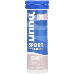 Nuun, Hydration, Sport, добавка с шипучими электролитами, клубничный лимонад, 10 таблеток