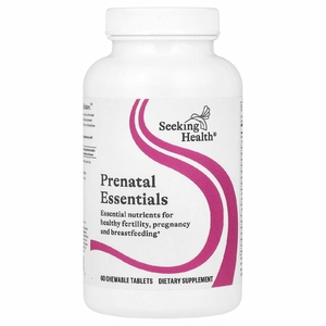 Seeking Health, Prenatal Essentials, жевательные таблетки для беременных, с расторопшей, триметилглицином и коэнзимом Q10, 60 жевательных таблеток