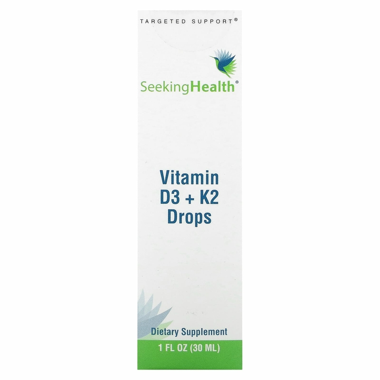 Seeking Health, Витамин D3 и K2 в каплях, 30 мл (1 жидк. унц.)