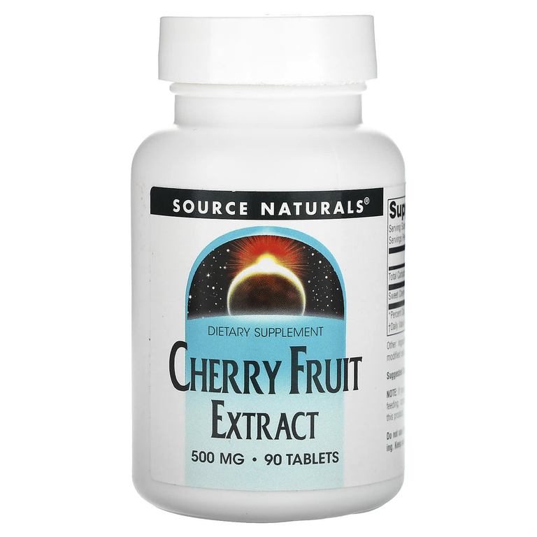 Source Naturals, экстракт плодов вишни, 500 мг, 90 таблеток