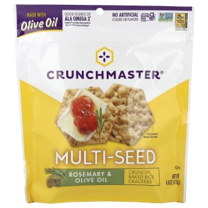 Crunchmaster, Multi-Seed, хрустящие, запеченные рисовые крекеры, розмарин и оливковое масло, 113 г (4 унции) (Товар снят с продажи) 