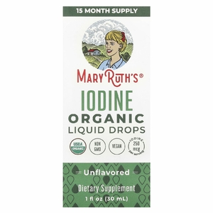 MaryRuth's, Жидкие капли органического йода, без добавок, 30 мл (1 жидк. унц.)
