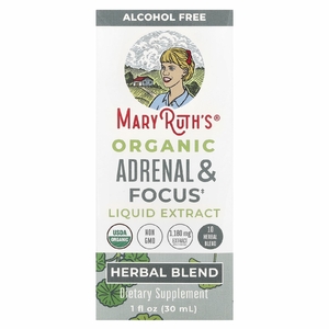 MaryRuth's, Органический жидкий экстракт для надпочечников и фокуса Focus, без спирта, 30 мл (1 жидк. унц.)