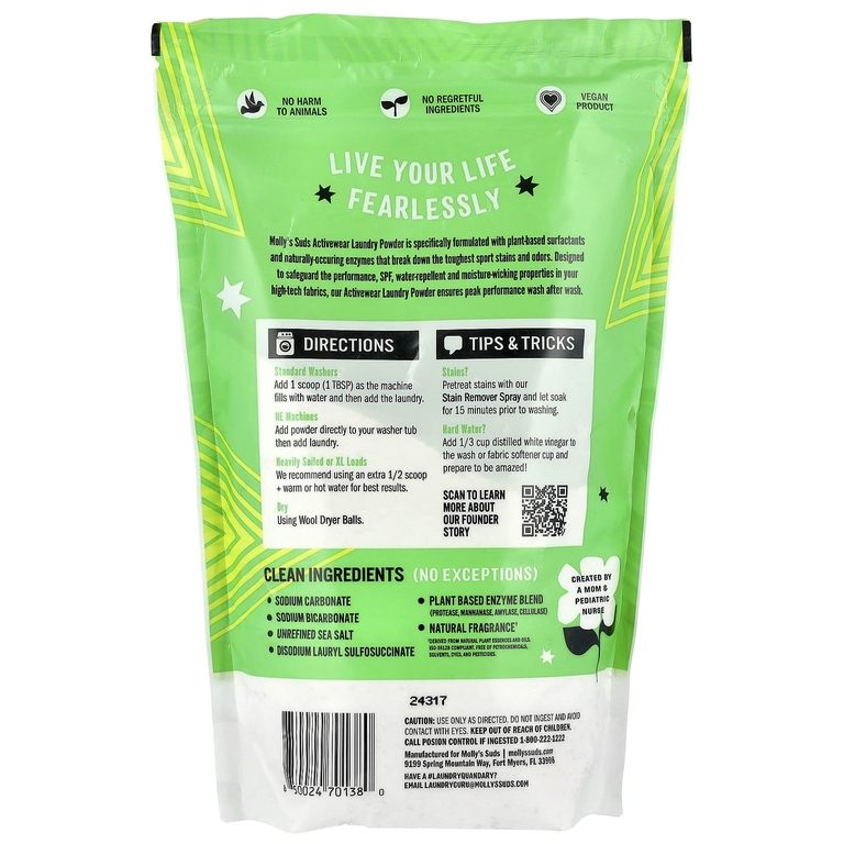 Molly's Suds, Порошок для стирки Activewear, Sport Fresh, 1,7 кг (60 унций)