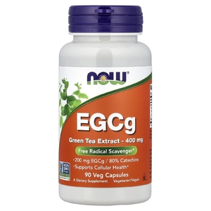 NOW Foods, ЭГКГ, экстракт зеленого чая, 400 мг, 90 вегетарианских капсул