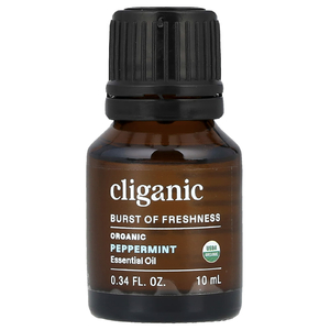 Cliganic, Органическое эфирное масло, перечная мята, 10 мл (0,34 жидк. Унции)