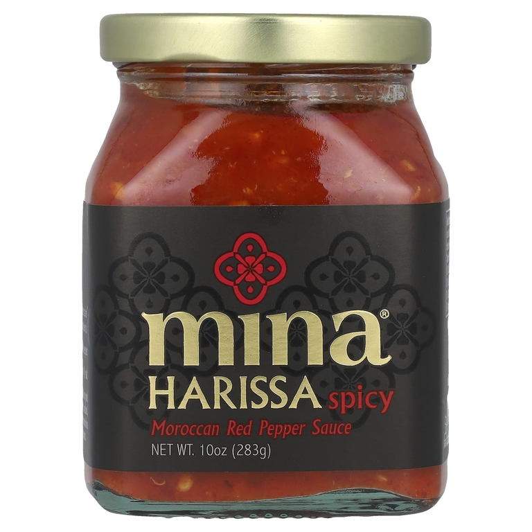 Mina, Harissa Spicy, марокканский соус из красного перца, 283 г (10 унций)
