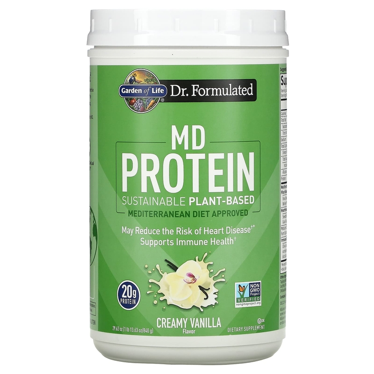 Garden of Life, MD Protein, экологически чистое растение на растительной основе, кремовая ваниль, 840 г (29,63 унции) (Товар снят с продажи) 