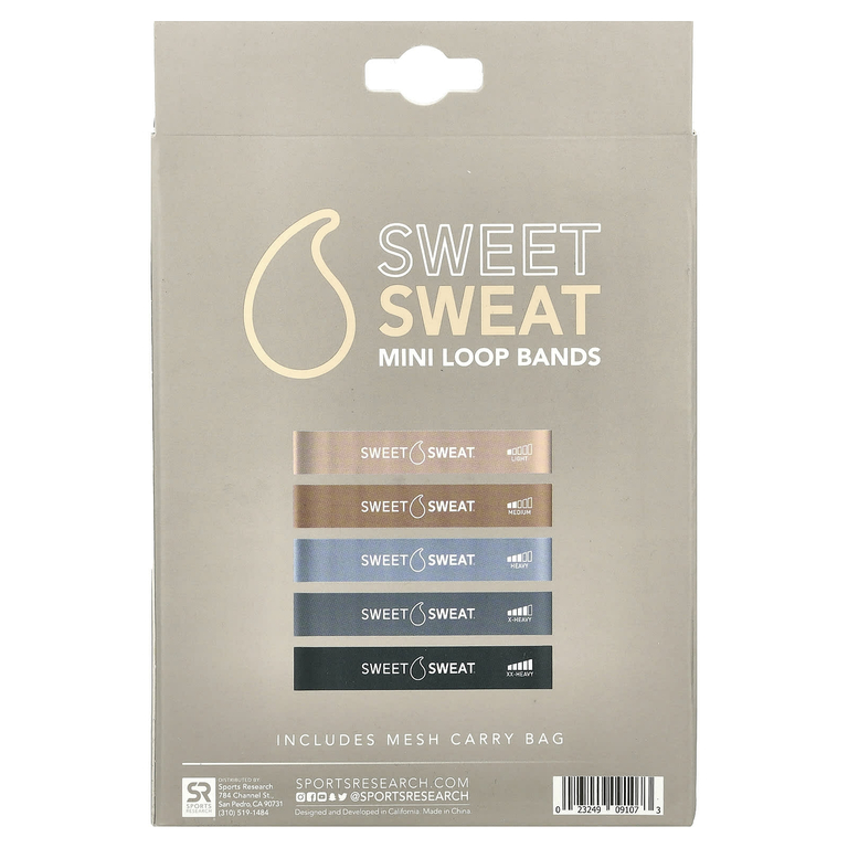 Sports Research, Sweet Sweat, мини-эспандеры, 5 штук