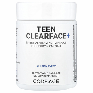 Codeage, Teen Clearface+, добавка для здоровья кожи лица подростков, 60 растительных капсул