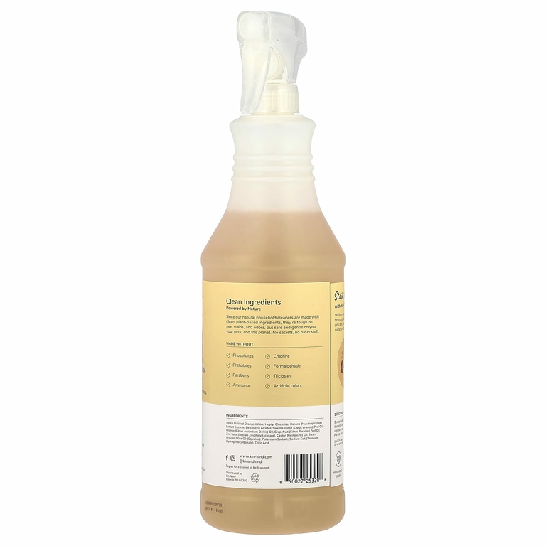 Kin+Kind, Pee + Stain + Odor Destroyer, для твердых пород дерева и пола, цитрус, 354 мл (32 жидк. Унции)