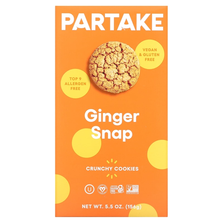 Partake, Crunchy Cookies, имбирь, 156 г (5,5 унции) (Товар снят с продажи) 