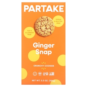 Partake, Crunchy Cookies, имбирь, 156 г (5,5 унции) (Товар снят с продажи) 