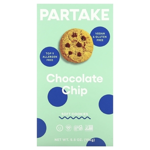 Partake, мягкое печенье, с шоколадной крошкой, 156 г (5,5 унции)